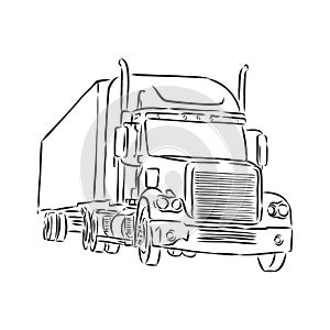 Truck symbol, sketch in simple lines. truck vector sketch illustration