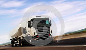 Truck Tank Cargo on Highway