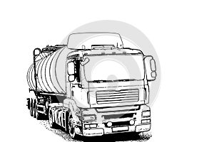 Truck with a tank for transportation of petroleum products