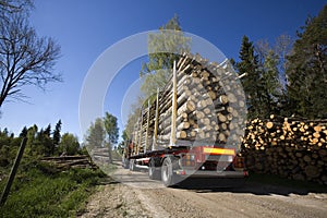 Truck with timber