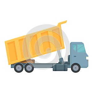 Truck tipper icon cartoon vector. Dump construction
