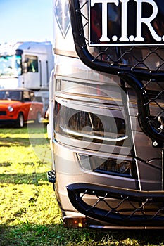 A truck with a TIR sign,