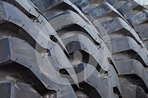 Truck tire stack background