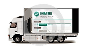 Truck - Tracking system - Packages delivery concept