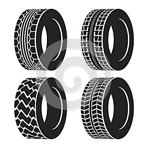 Truck or tractor, car tire, automobile wheel