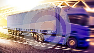 Truck traffic on the roads of freight Europe