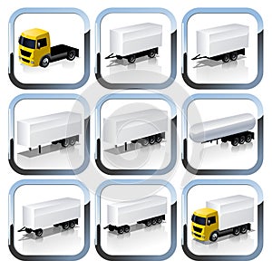 Truck Trailaers Icons Set