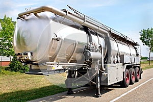 Truck trailer with fuel container