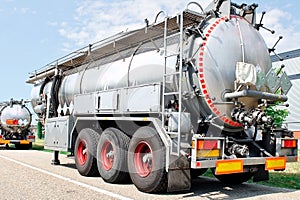 Truck trailer with fuel container