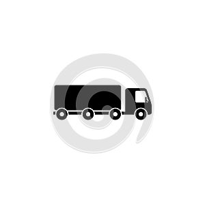 Truck trailer vector icon. Semi lorry wagon commercial transport logistic concept. Van delivery shape sign
