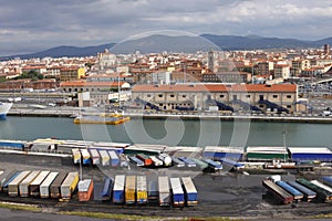 Truck Trailers Livorno Port photo