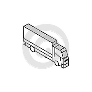 truck transport isometric icon vector illustration