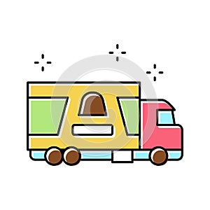 truck transportation candy color icon vector illustration