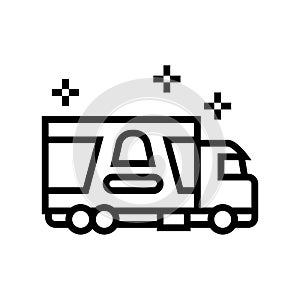 truck transportation candy line icon vector illustration