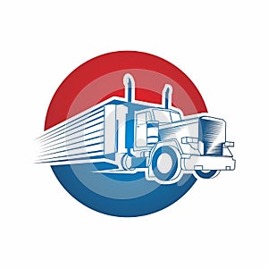 Truck Transportation Circle Logo Template