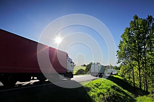 Truck transportation on the road