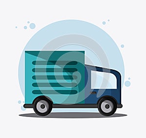 Truck transportation vehicle travel, vector