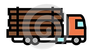 truck transportation wood timber color icon animation