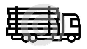 truck transportation wood timber line icon animation