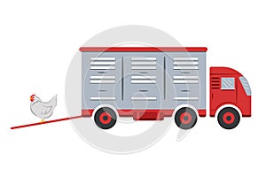 Truck for transporting agricultural poultry.