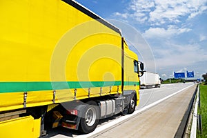 Truck transports goods by road - shipping and logistics