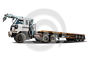 Truck under the white background with clipping path