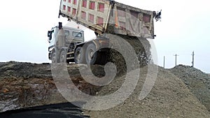 Truck unload gravel