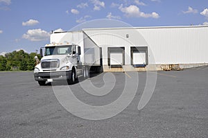 Truck at an unloading dock