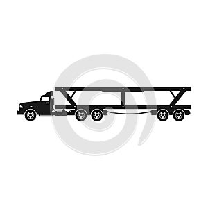 Truck vector icon.Black vector icon isolated on white background truck .