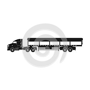 Truck vector icon.Black vector icon isolated on white background truck .