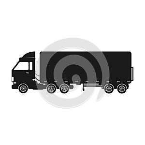 Truck vector icon.Black vector icon isolated on white background truck .