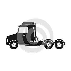 Truck vector icon.Black vector icon isolated on white background truck .