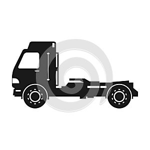 Truck vector icon.Black vector icon isolated on white background truck .