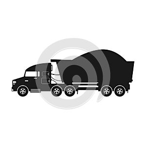 Truck vector icon.Black vector icon isolated on white background truck .