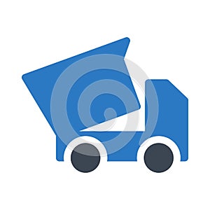 Truck glyph color flat vector icon