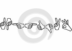 Hand expression sign logo, editable vector eps file