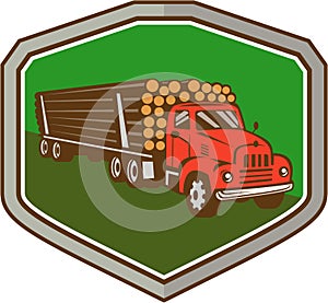 Truck Vintage Logging Shield Retro