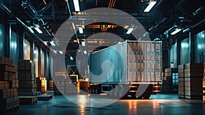 The Truck in Warehouse.AI generated image