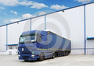 Truck, warehouse building