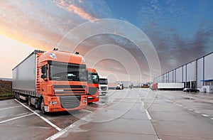 Truck in warehouse - Cargo Transport photo