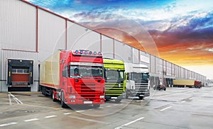 Truck at warehouse, Freight Transport