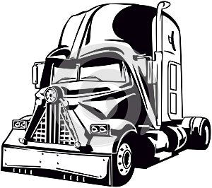 Truck Wars Unique Logo design isolated black and white