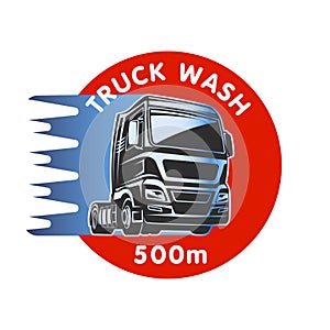 Truck wash cargo freight logo template