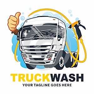 Truck wash logo creative design vector inspiration