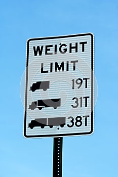 Truck weight limit sign