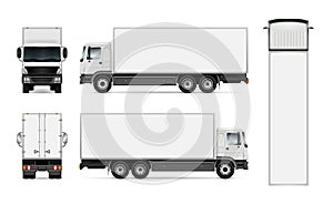 truck on white background photo