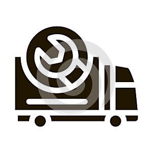 Truck Wrench Icon Vector Glyph Illustration