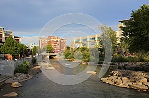Truckee river in downtown Reno, Nevada photo