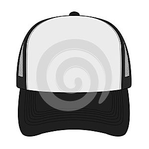 Trucker cap , mesh cap template illustration / black