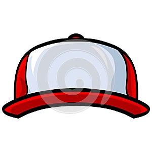 Trucker Hat Red White Baseball Cap Vector Illustration